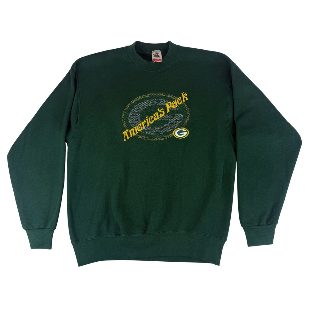 Fruit of the Loom Sweatshirt Mens XL Green Vintage 90s Green Bay Packers NFL